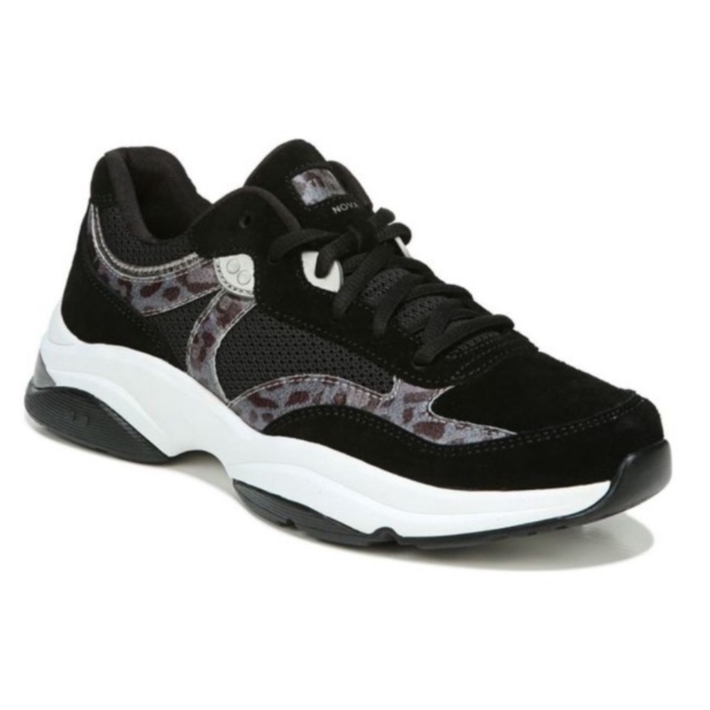 RYKA Women’s Black Leopard Print Nova Wedge Athletic Walking Shoes 6 W